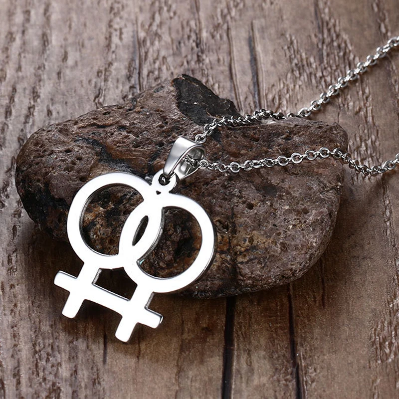 Женская обувь для пары со женский символ кулон ожерелье из нержавеющей стали