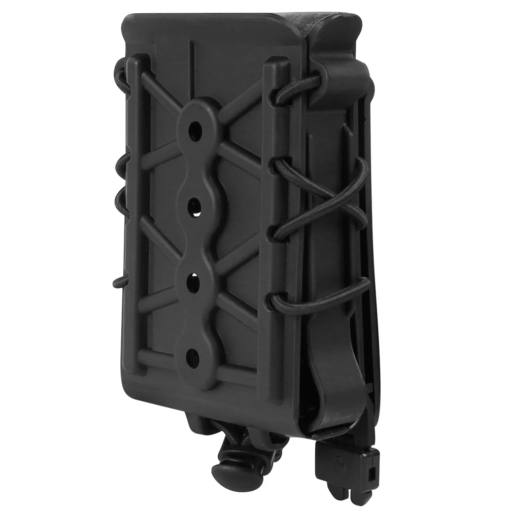 Black Molle system 5,56 7,62 подсумок, тактический быстрый подсумок, кобура, зажимы для ремня, замок, нейлоновый подсумок - Цвет: Black