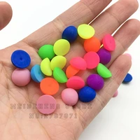 acrylic fluorescent neon loom half plane round beads for jewelry making no hole diy clothing decoration accessory meideheng