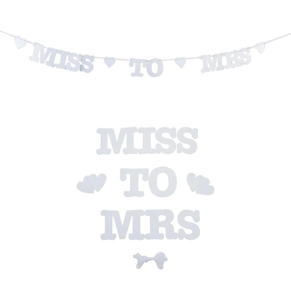 Свадебные баннеры &quotMISS TO MRS&quot Висячие в форме сердца для дома вечеринки