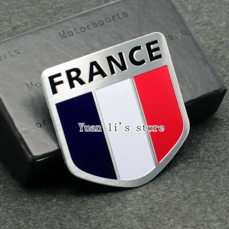 

1 Pcs Rear 3D aluminum FRANCE FLAG FRENCH Car Emblem Badge Sticker Decal 50*50mm Car Styling