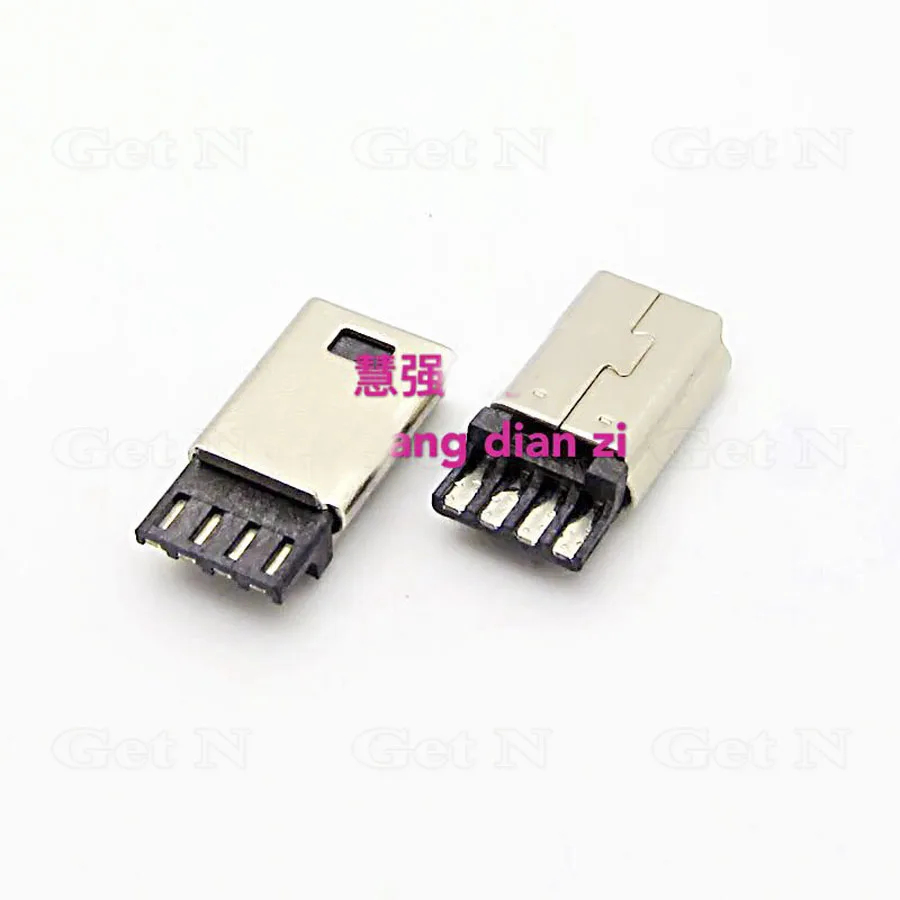 100 шт./лот 5 контактный мини usb штекер Штекерный разъем сварной плоский угол типа