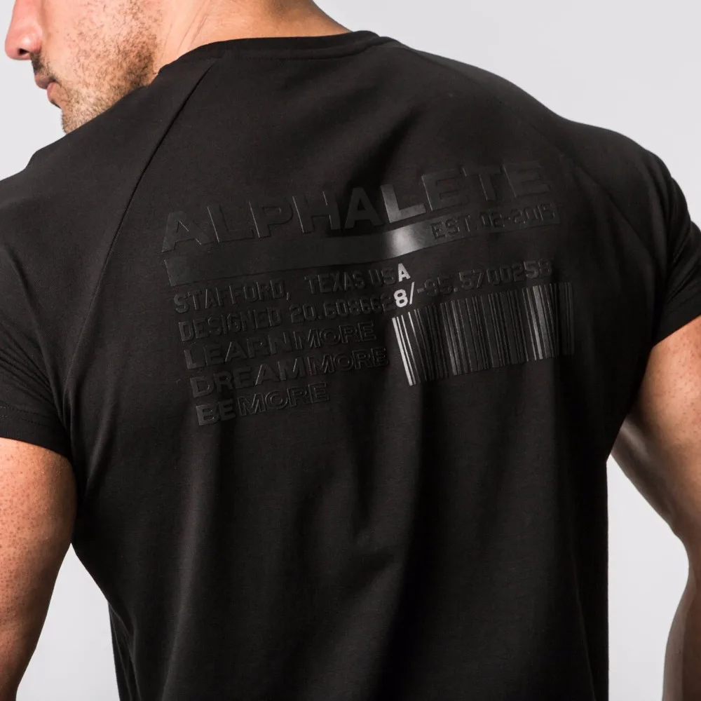 ALPHALETE летняя Новинка для мужчин тренажерные залы футболка фитнес бодибилдинг тонкие футболки Мода для отдыха с коротким рукавом хлопковые футболки топы