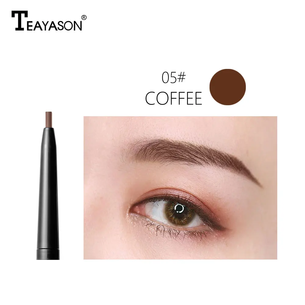 Teayason Double-end Automatic Eyebrow Pencil Long Lasting Natural Eyebrow Tattoo Pen Black Grey Coffee Eyebrow Enhancer AM061 images - 6