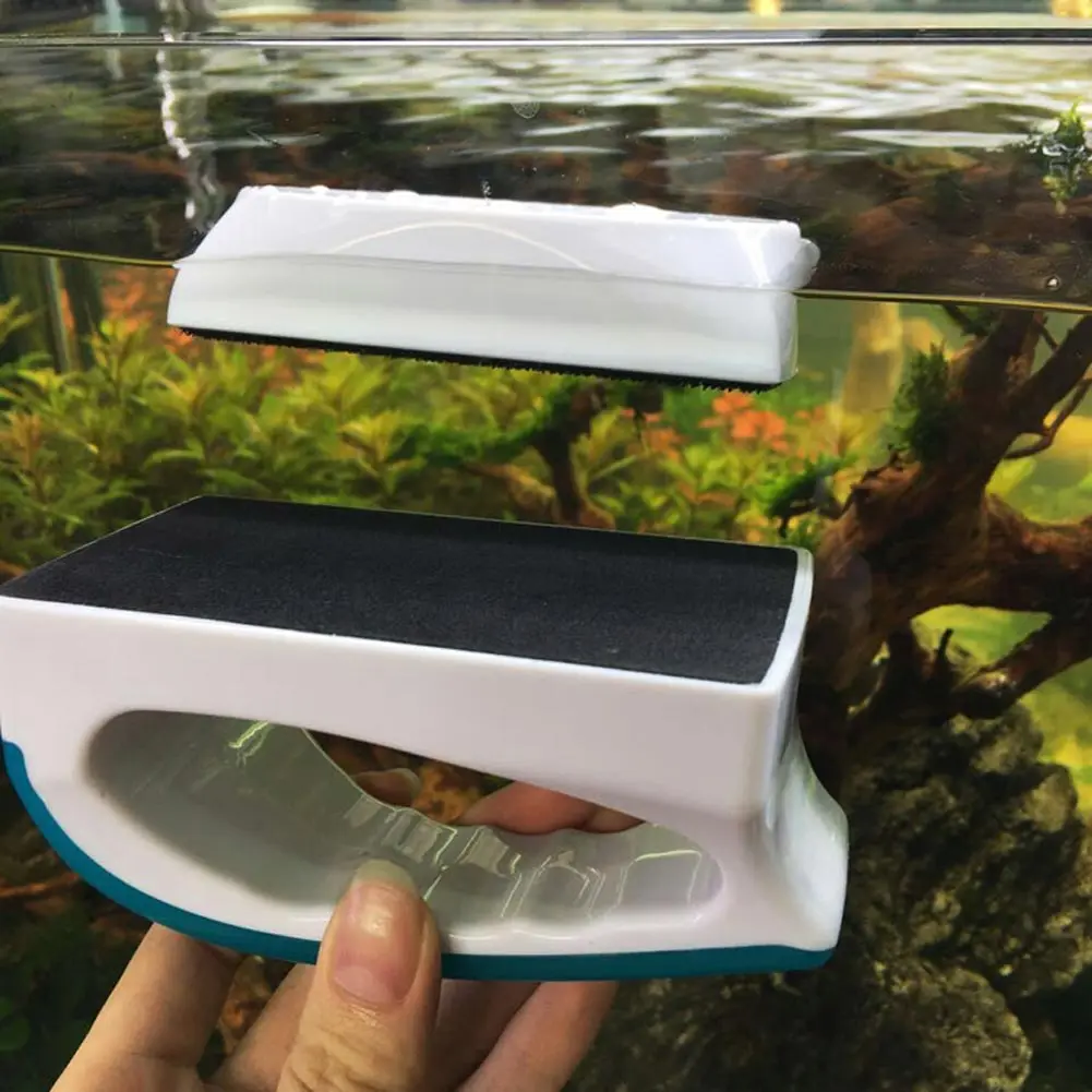 Двусторонняя щетка для очистки аквариума окна Стекло Очищающий Инструмент