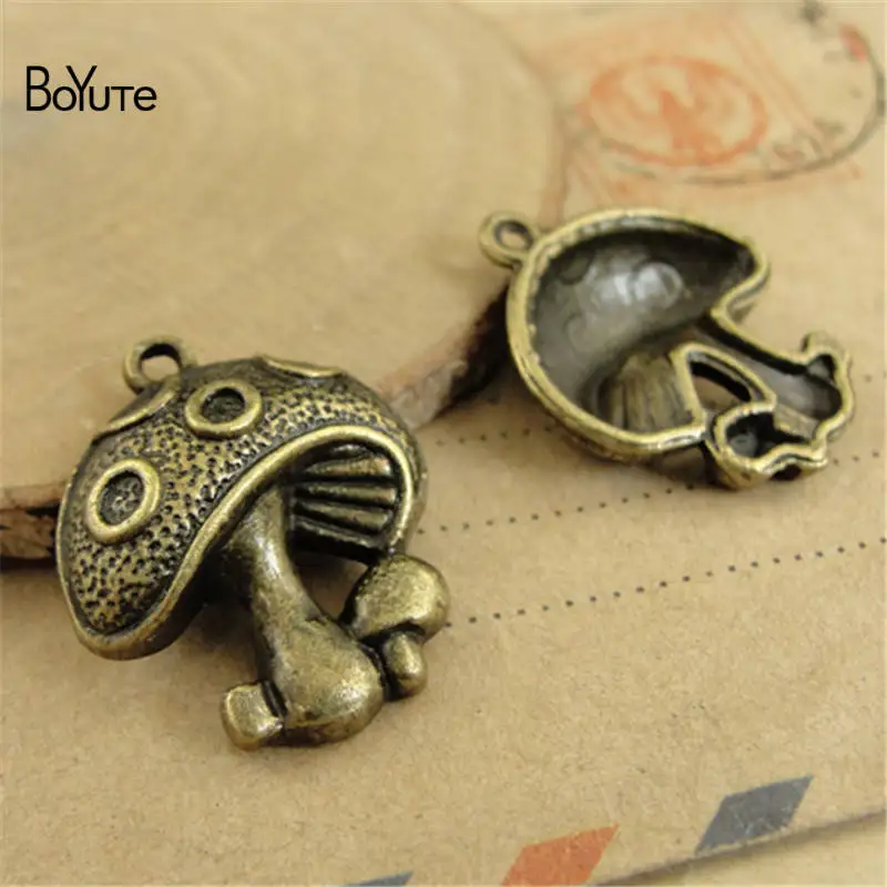Bronze-19x22MM BoYuTe(50 шт./лот) поставщик фабрики металлический сплав кулон в виде гриба подвески Diy ювелирные аксессуары - Окраска металла: Bronze-19x22MM