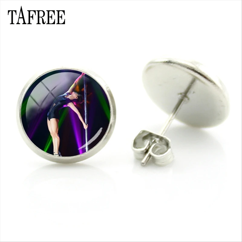 Серьги-гвоздики TAFREE для танца шеста серебряного цвета высококачественные Модные