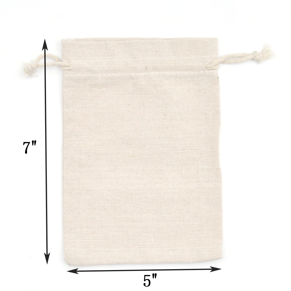 10 шт хлопок мешки с шнурком 5 &quotx 7&quot оптом холст подарок Свадебная сумка для