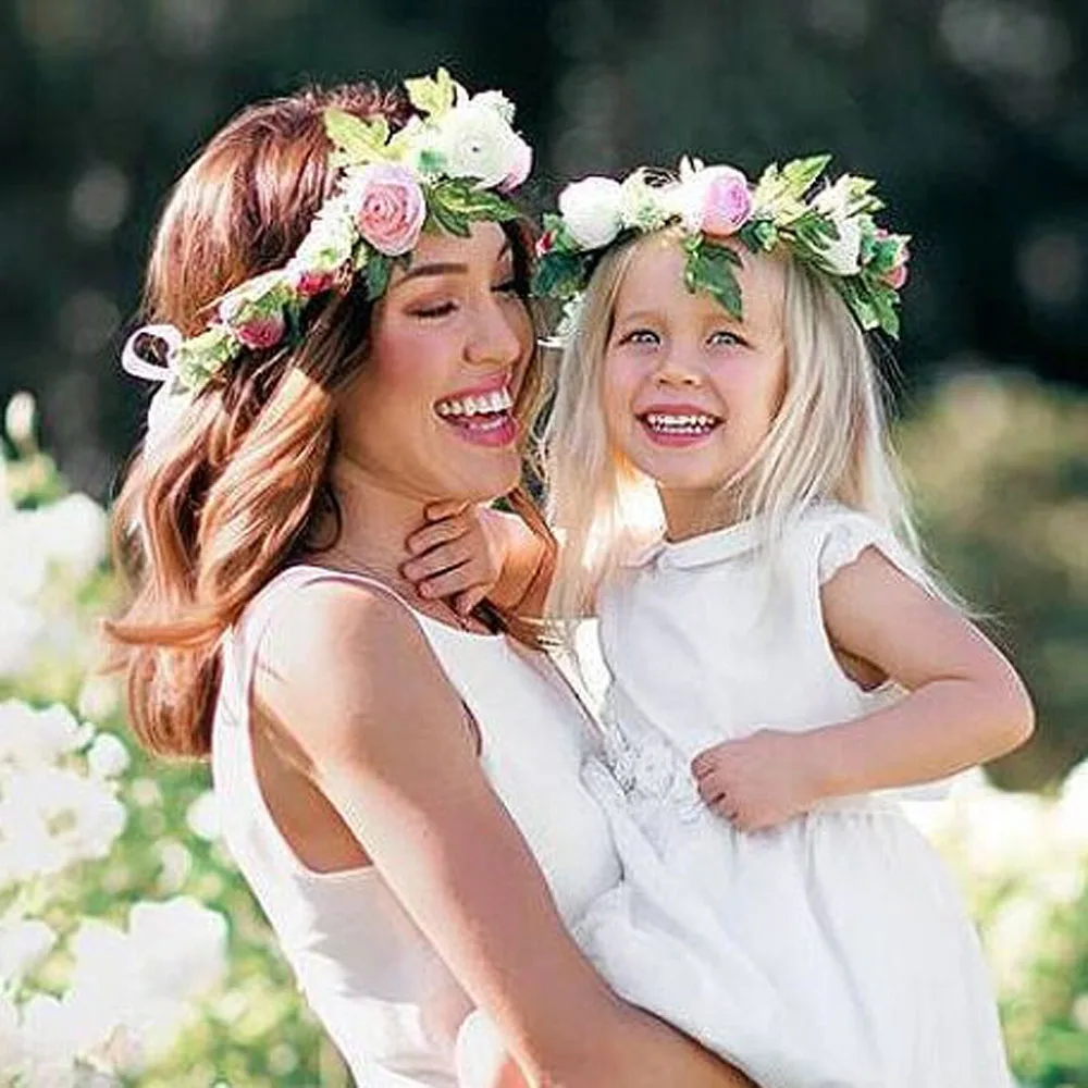 Повязка на голову с цветами для мамы и ребенка 1/2 шт.|floral hairband|crown hairbandfloral crown |