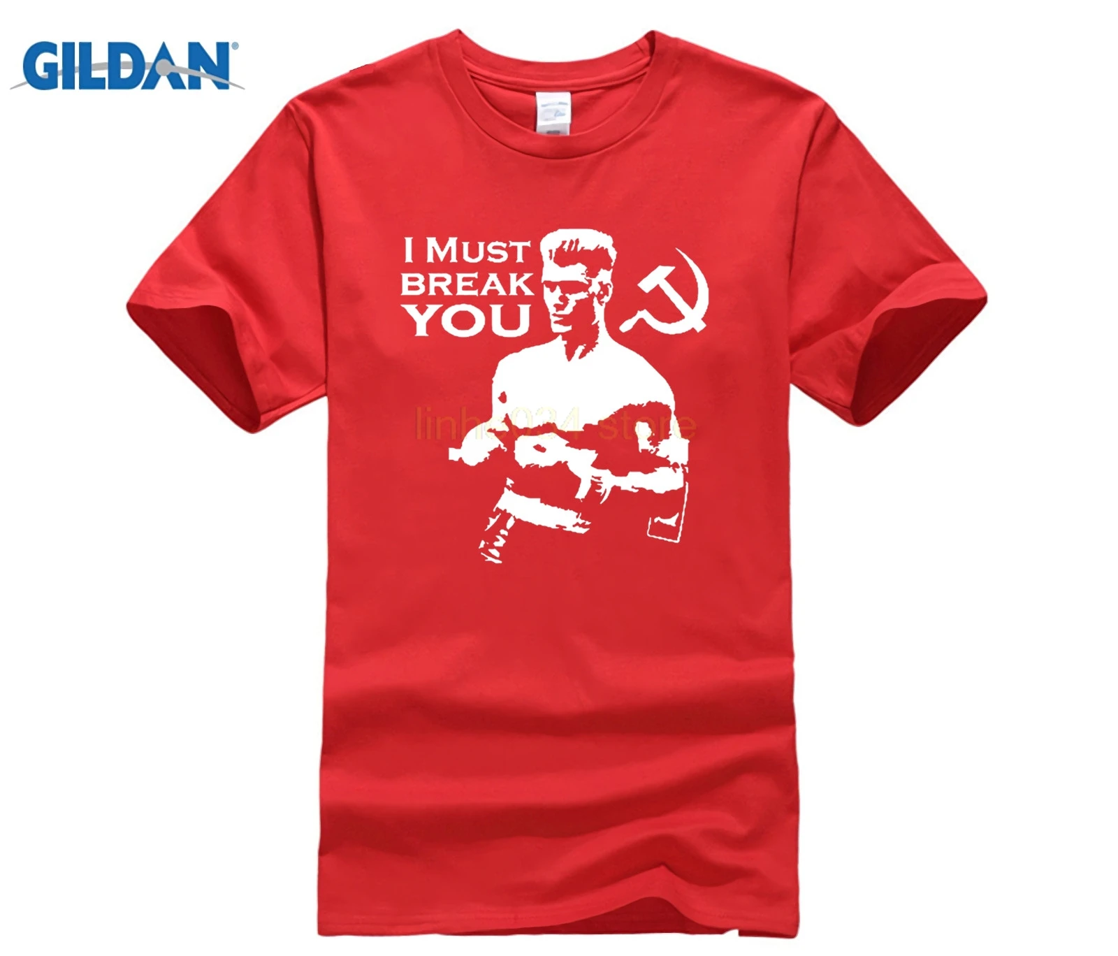 Gildan Ivan Drago Rocky Iv русские цитаты Boxinger фильм футболка|Мужские футболки| |