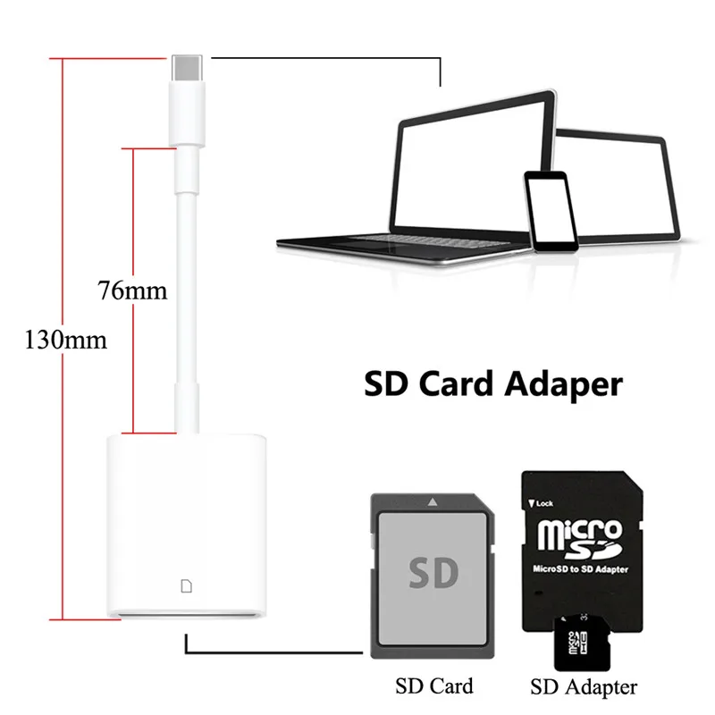 Type C USB 3 1 USB-C к Micro SD SDXC кардридер OTG кабель для передачи данных Type-C мини-адаптер Macbook