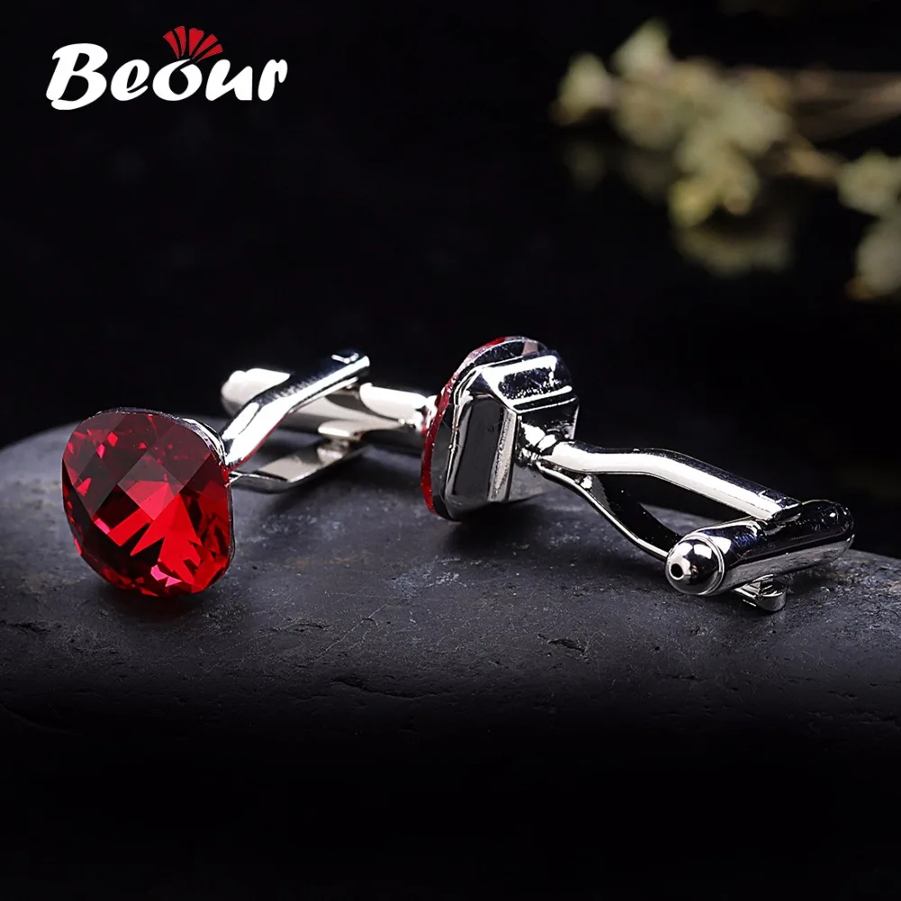 Романтика Красный Кристалл Запонки|red crystal cufflinks|crystal cufflinkscufflinks cufflinks |