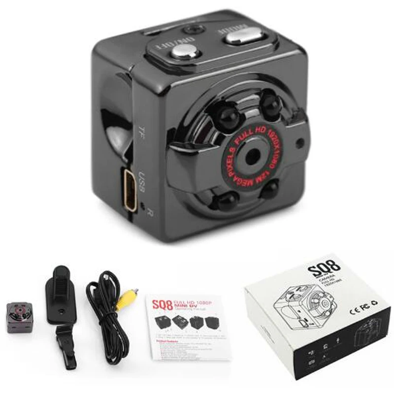 HD 1080P 720P мини DV камера SQ8 SQ9 вращение на 360 градусов диктофон Инфракрасное Ночное