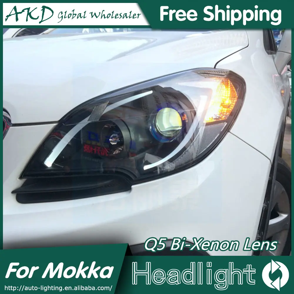 AKD автомобильный Стайлинг для Opel Mokka фары- Mokka светодиодный фары DRL Биксеноновые линзы Высокий Низкий луч парковка противотуманная фара