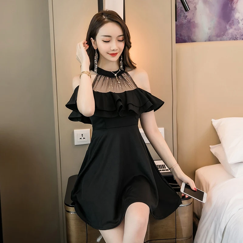Robe femme ete модное Брендовое летнее Сетчатое платье с оборками Женская одежда vestidos de