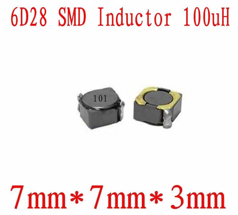 Новые SMD индукторы 6D28 101 мкГн 1000 чип индуктор 7*7*3 мм экранирующая индуктивность