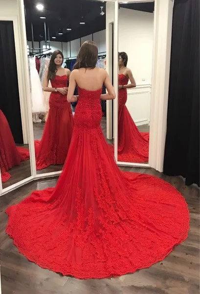 Вечернее платье 2019 vinca Sunny Red русалка кружева сексуальные платья длинные женские