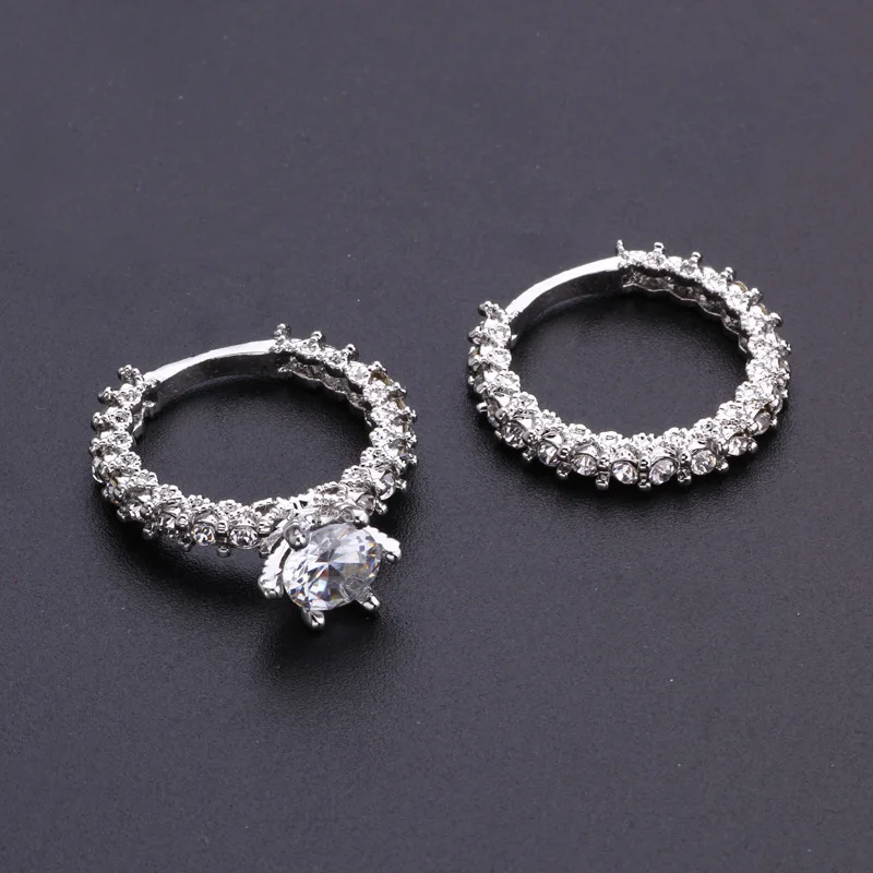 MOONROCY Silver Color CZ Wedding Engagement Rings Cubic Zirconia Crystal Ring Girls Womens Jewelry Wholesale Dropshipping Gift | Украшения