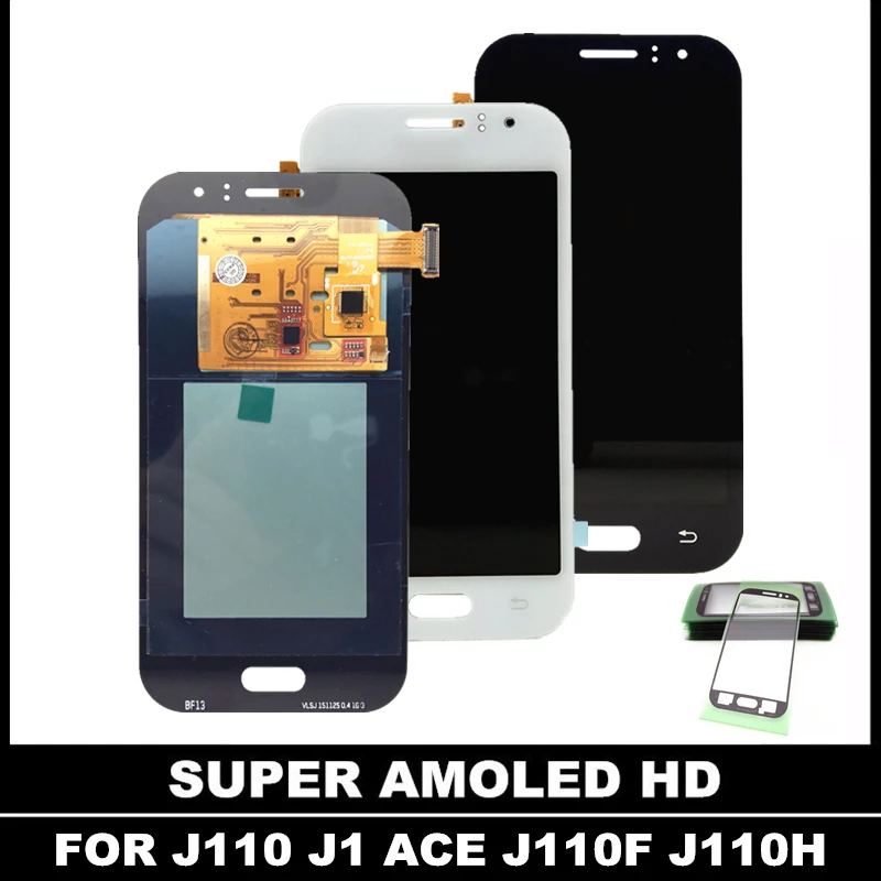 Полный дигитайзер LCD Замена для Samsung Galaxy J1 ACE J110 J110F AMOLED дисплей сенсорный экран в