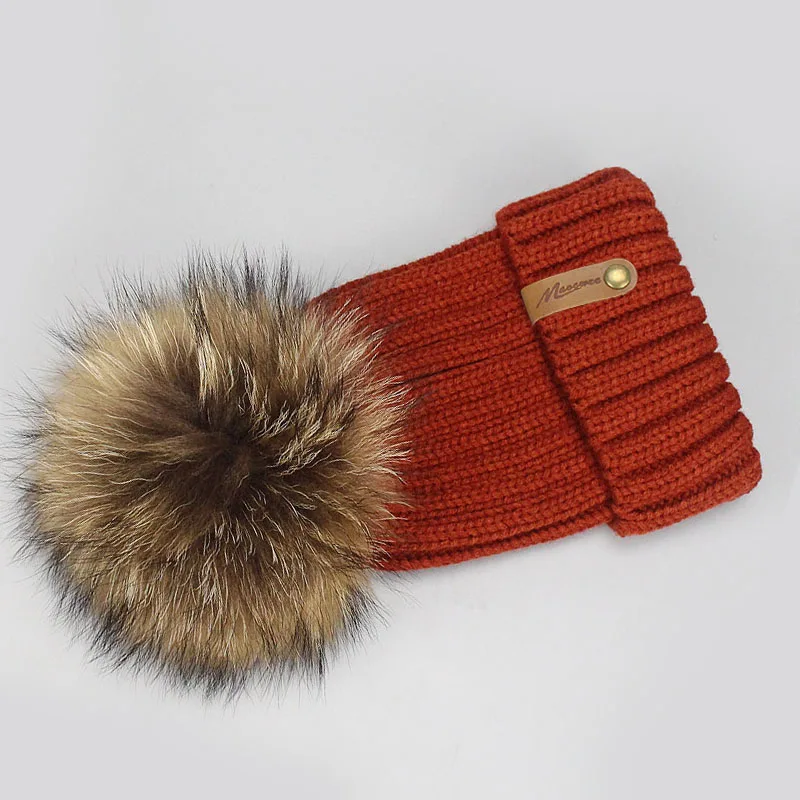 I Wholesale Mink And Fox Fur Ball Cap Pom Poms Winter Hat For Women Girl 'S Hat Knitted Beanies Cap New Thick Female Skullies - Цвет: I