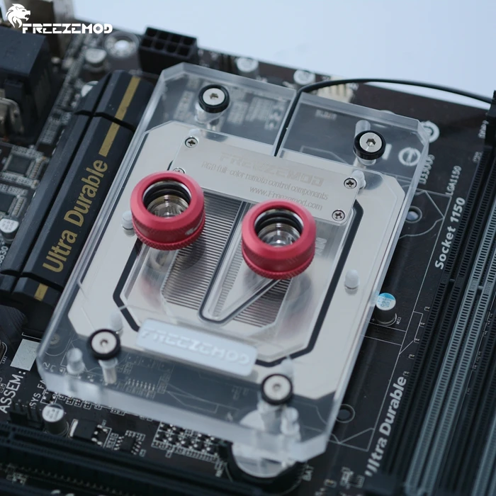 Freezemod Процессор медь блок с RGB/Радуга светодио дный освещения для системы