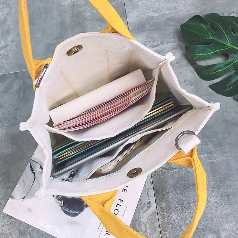Новинка Корейская версия Холщовая Сумка контрастных цветов большая вместимость