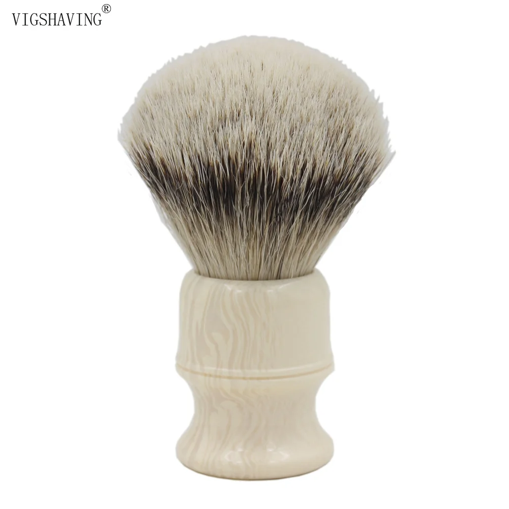 VIGSHAVING искусственная Роговая Смола Ручка Silvertip барсук волос щетка для бритья - Цвет: Faux Iory