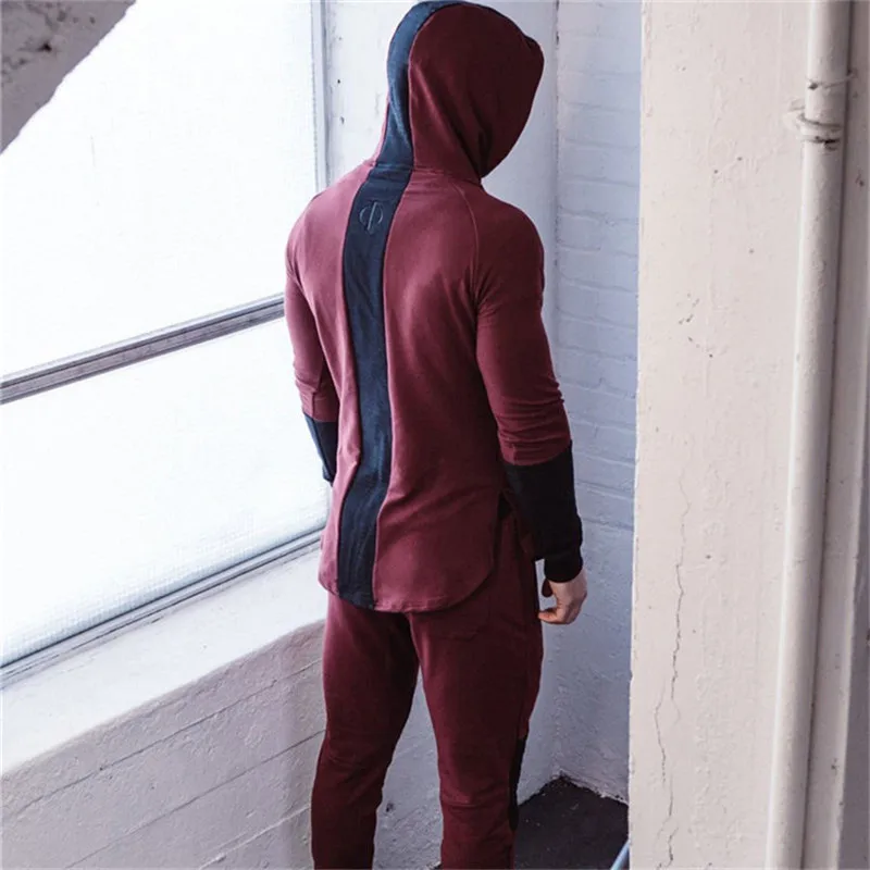 

GYMLOCKER 2018 Fashion New Arrival Men's Sportwear Sets mens Casual Hoodies 2 Piece Sets Sporting Suit Tracksuit Men clothes
