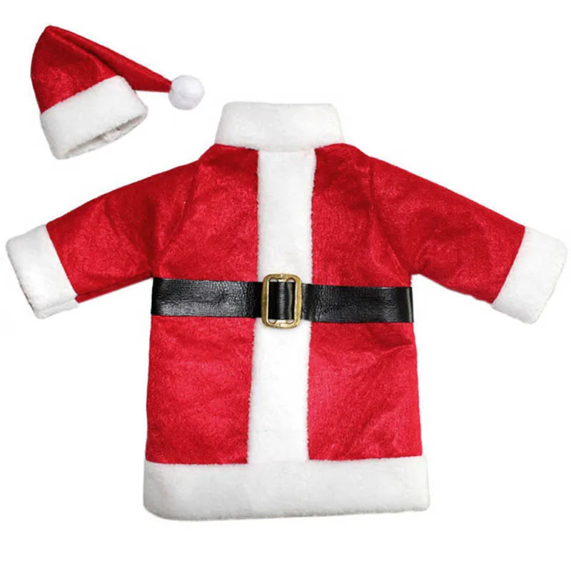 Hot Christmas Decoration For Home Red Wine Bottle Santa Claus Covers Clothes With Hats enfeites de natal | Дом и сад