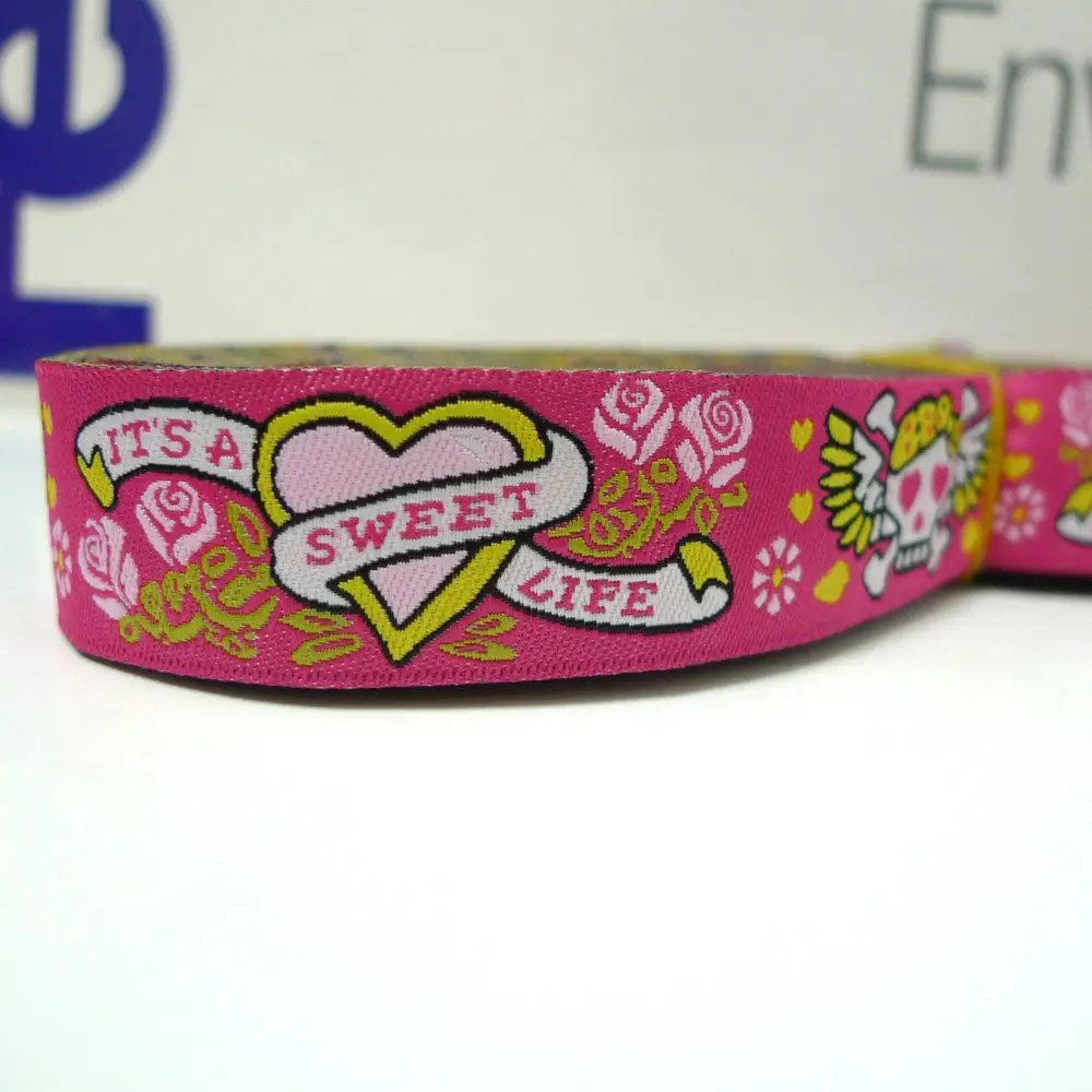 Жаккардовая лента с рисунком черепа 7/8 дюйма 22 мм|jacquard ribbon|woven jacquard ribbonribbon free shipping |
