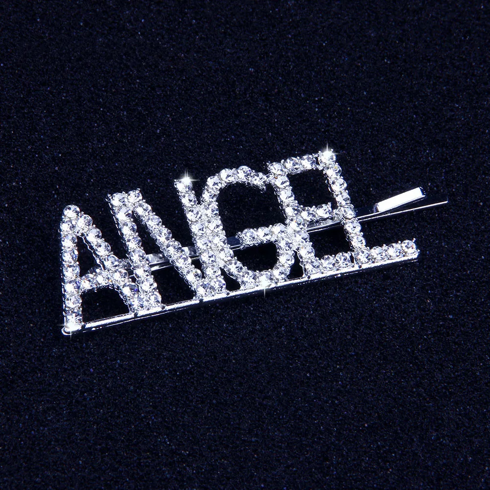 Hairclip-angel Новая модная заколка для волос с кристаллами Стразы глэм дриппин буквы заколки для волос инструмент для укладки волос аксессуары и клипсы для волос для женщин девочек - Цвет: Hairclip-angel