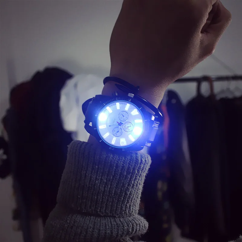 Крутые часы Dazzle фосфоресцирующий люминесцентный спортивный цифровой большой