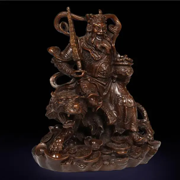 9 &quotчистый Бронзовый Тигр дракон Mammon для денег богатства Бог Yuanbao Статуя