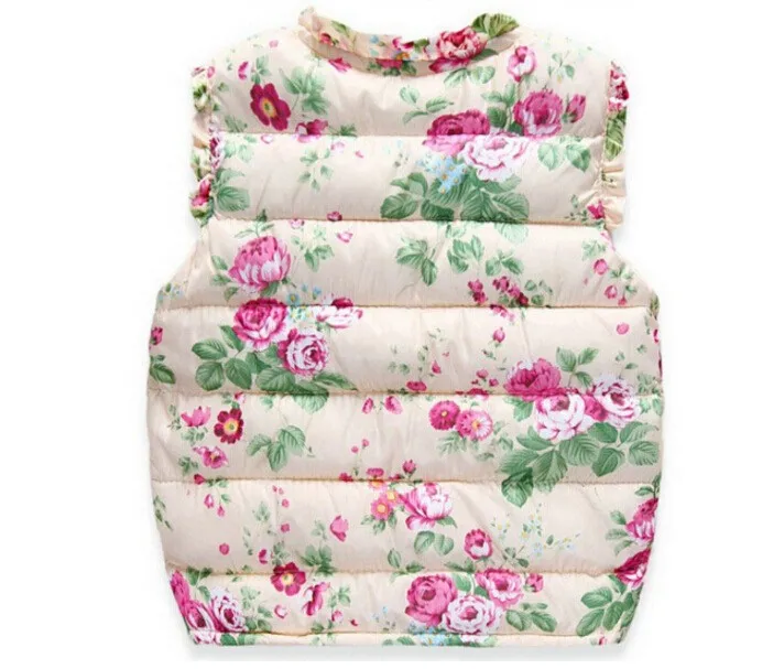 Детский утепленный жилет BibiCola с цветочным рисунком для девочек верхняя одежда на