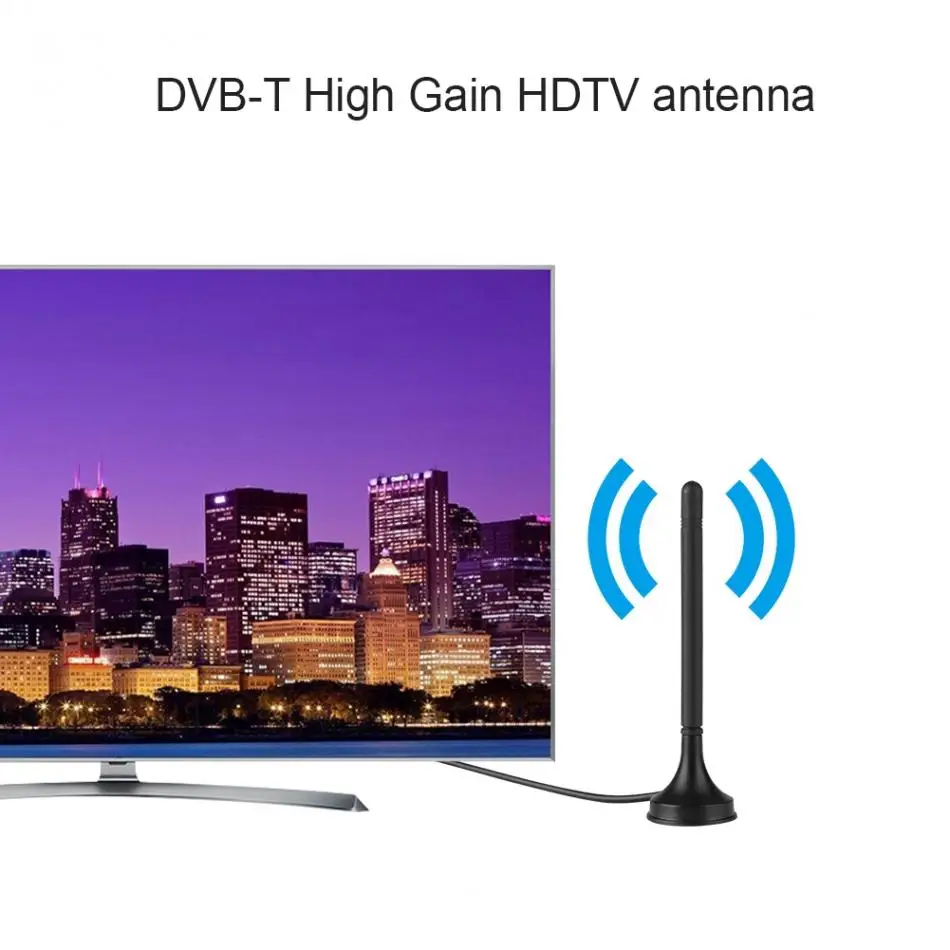 Цифровой DVB-T внутренний, HDTV автомобильная антенна VHF 174-230 МГц/UHF 470-862 МГц Двухдиапазонная Магнитная база 10 дБ для ТВ