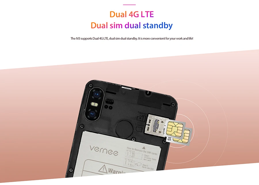 Мобильный телефон Vernee M3 5,5 ''18:9 HD+ Android8.1, 3 ГБ, 32 ГБ, четырехъядерный мобильный телефон, 3300 мАч, распознавание лица, отпечаток пальца, двойной 4G LTE смартфон