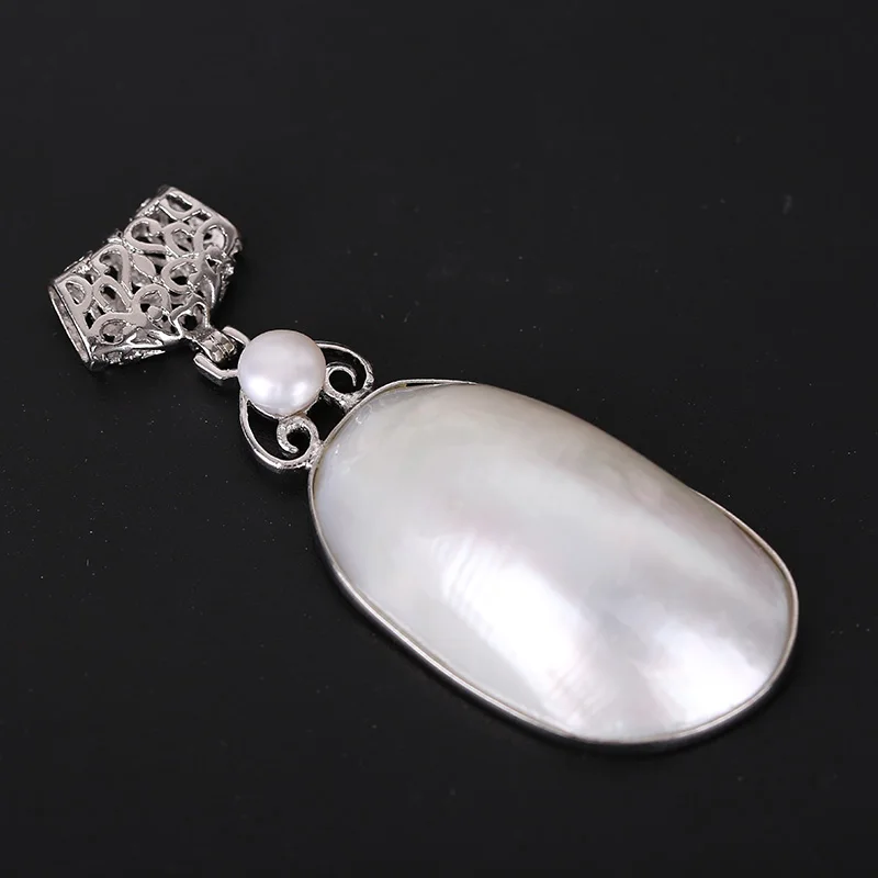JIUDUO White Shell Pendant Female Wedding Necklace 925 Silver | Украшения и аксессуары