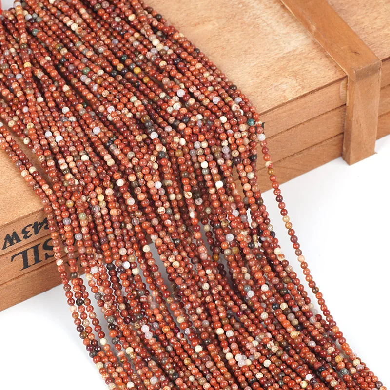 Натуральный камень красный свободные бусины круглые камни 2 мм Redstone для
