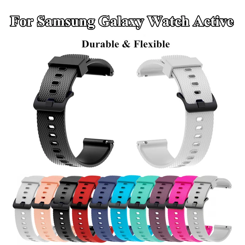 Для samsung Galaxy Watch Active 20 мм Резиновая Спортивная силиконовый браслет ремешок для