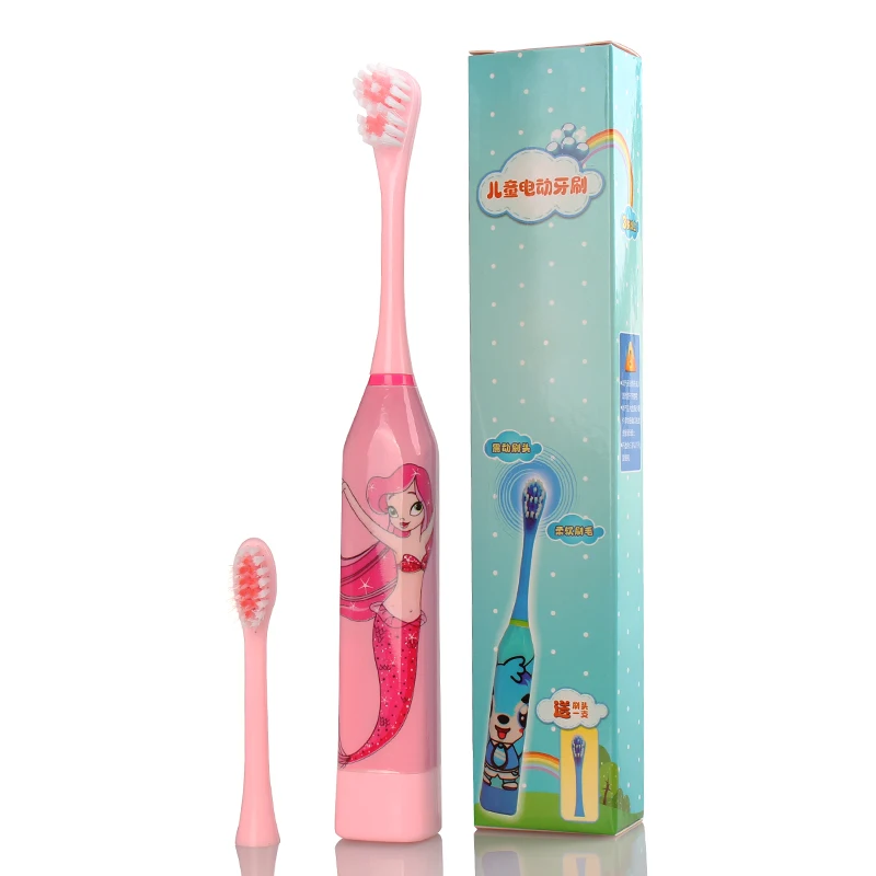 GOODPI Детская электрическая зубная щетка с 2 шт. головкой мультяшным рисунком