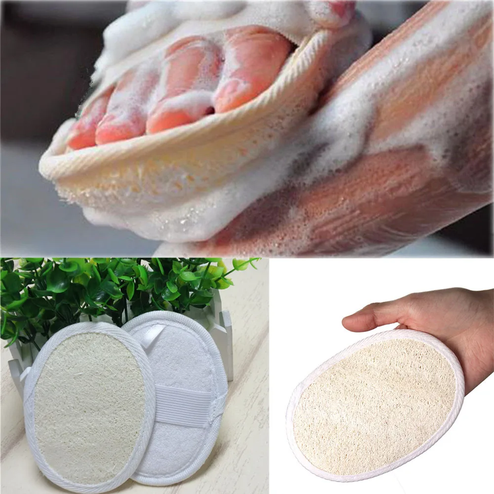 1 шт. душ Отшелушивающий Loofah натуральная губка скраб для тела удаление ороговевшей кожи массаж спа ванна приспособления для мытья душа