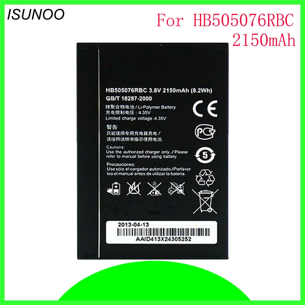 ISUNOO HB505076RBC Аккумулятор для Huawei Ascend G527 A199 C8815 G606 G610 U20 G700 G710 G716 G610S/C/T Y600