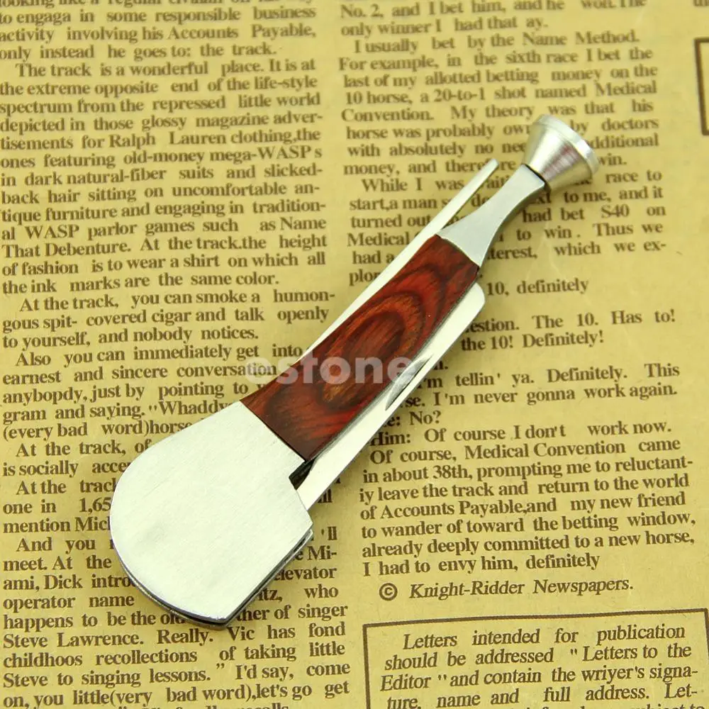 Трубка из нержавеющей стали 3 в 1 красная табачная курительная деревянная