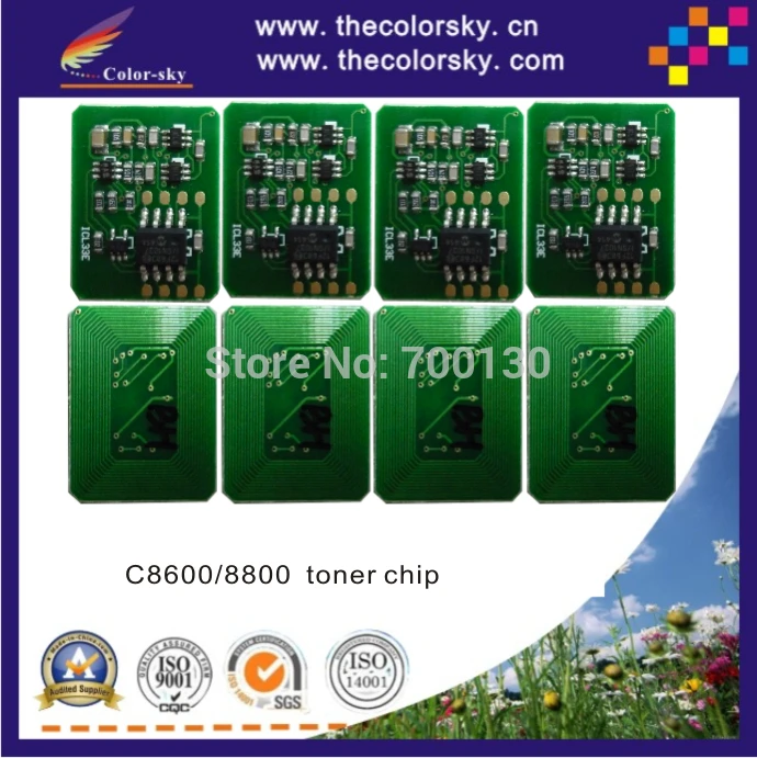 Сброс лазерного принтера тонер-чип для OKI C8600 C8800 C 8600 8800 43487709 43487710 43487711 BKCMY 6k
