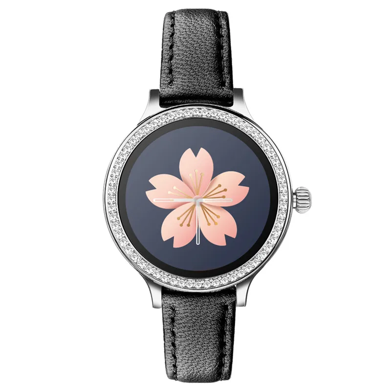 silver leather Умные часы M8, IP68, водонепроницаемые, Bluetooth, 4,0, сердечный ритм, женские умные часы для Android ios, huawei, xiaomi phone pk K88H Q8 KW10 - Цвет: silver leather