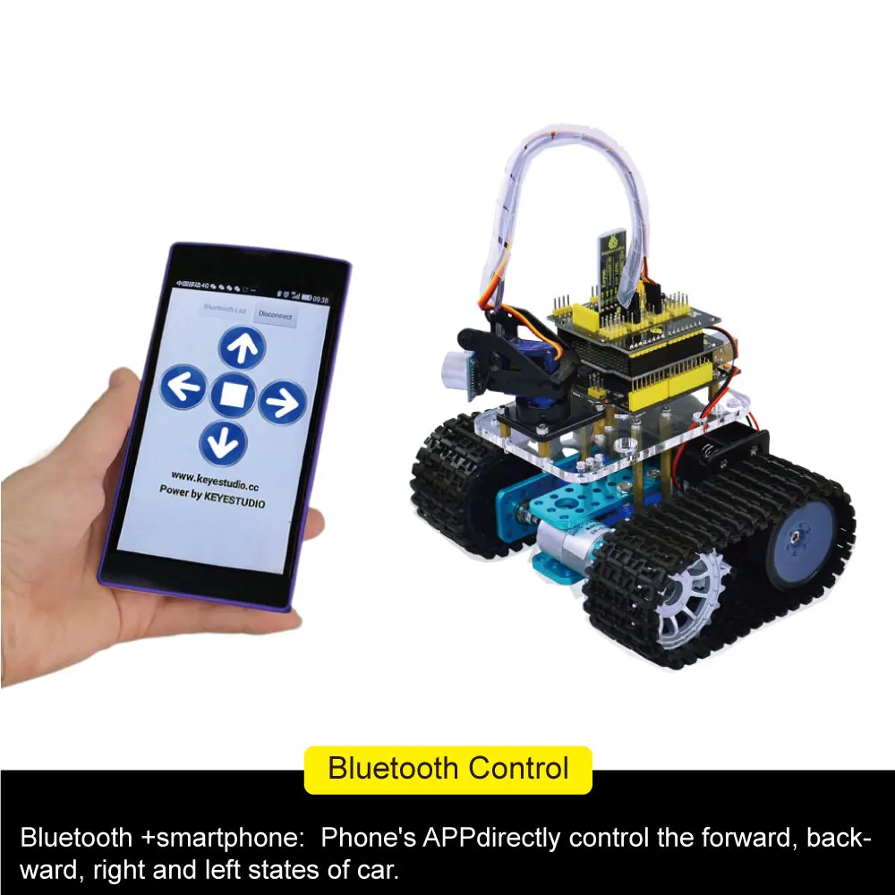 Keyestudio DIY мини-танк умный робот автомобильный комплект для Arduino робот обучение Программирование+ руководство+ PDF(онлайн)+ 5 проектов