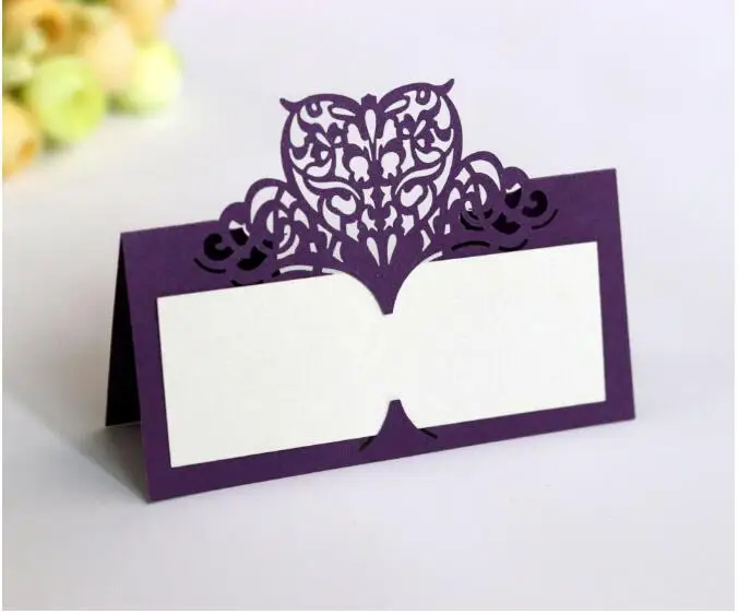 100 шт./лот табличная карточка с номером ручной работы Лазерная резка Место на