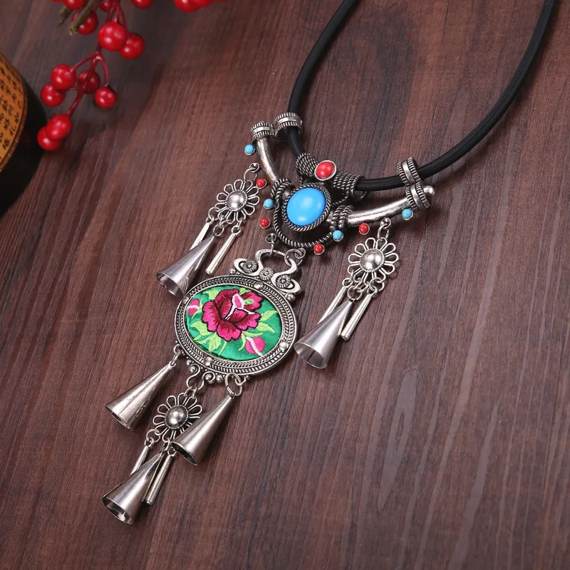 LosoDo в китайском этническом стиле круг вышивальные колокольчики неоновые древних