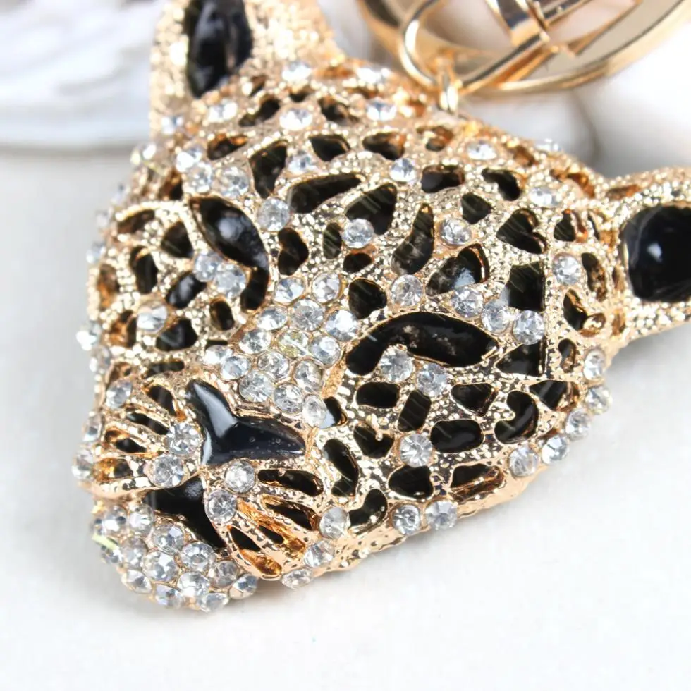 Цепочка брелок с подвеской в виде головы леопарда льва|key ring chain|designer key ringfashion |
