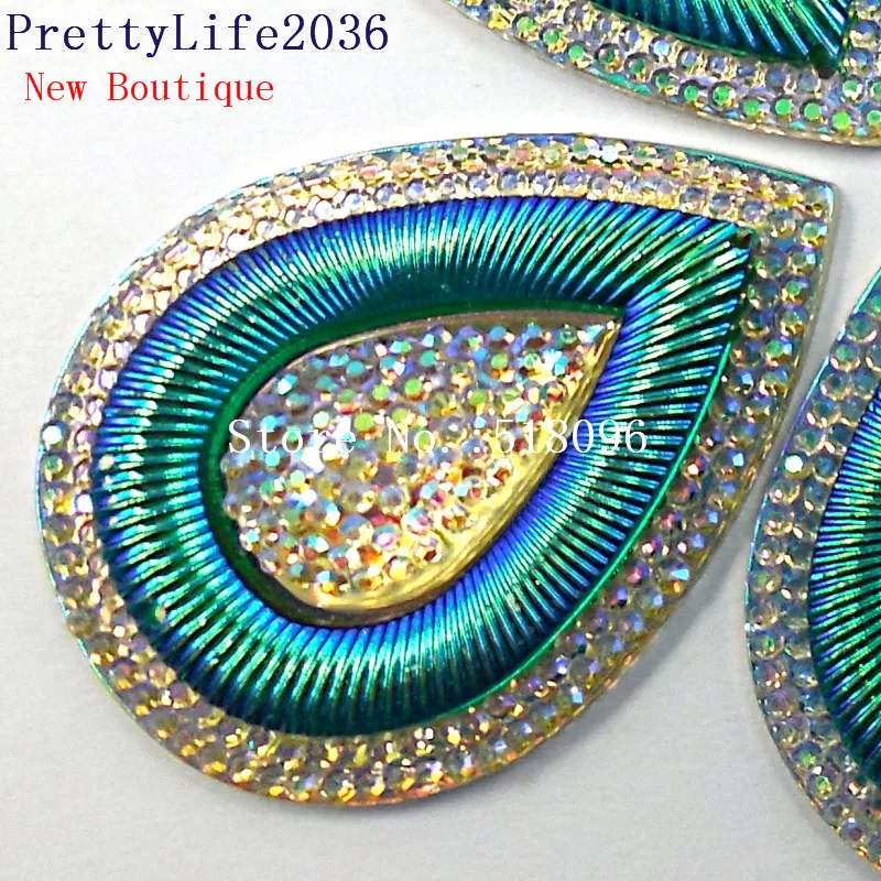 

UNique Resin Rhinestones,Blue AB 30x40mm For Sewing Accessories Diy Gems Stones and Crystals Costumes Decoration Strass Crystal